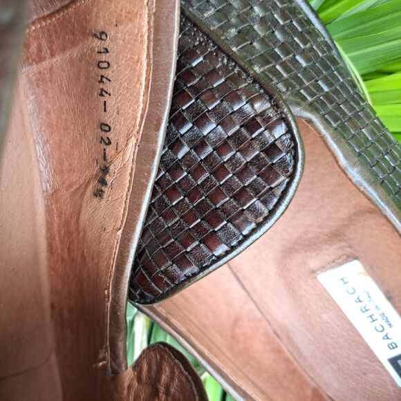 Vintage Bachrach Woven Brown Shoes Size 11.5 Utmost Quality Italian Leather